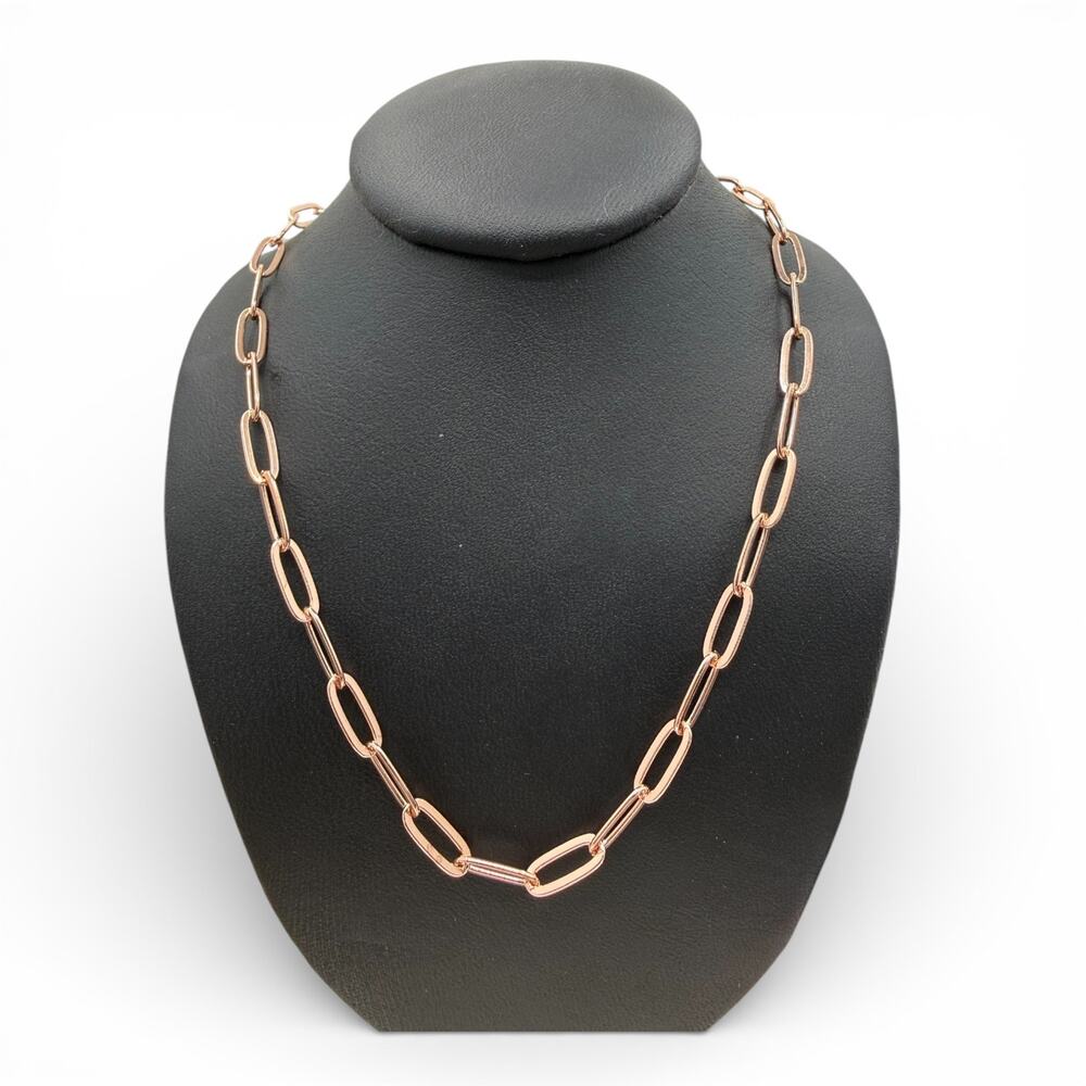 22 inch Copper Paper Clip Chain with Double Hook Clasp Handmade Artisan